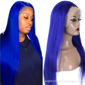13*4 frontal wigs lace front human hair 100 virgin cheveux humain,straight mink hair blue human hair wig